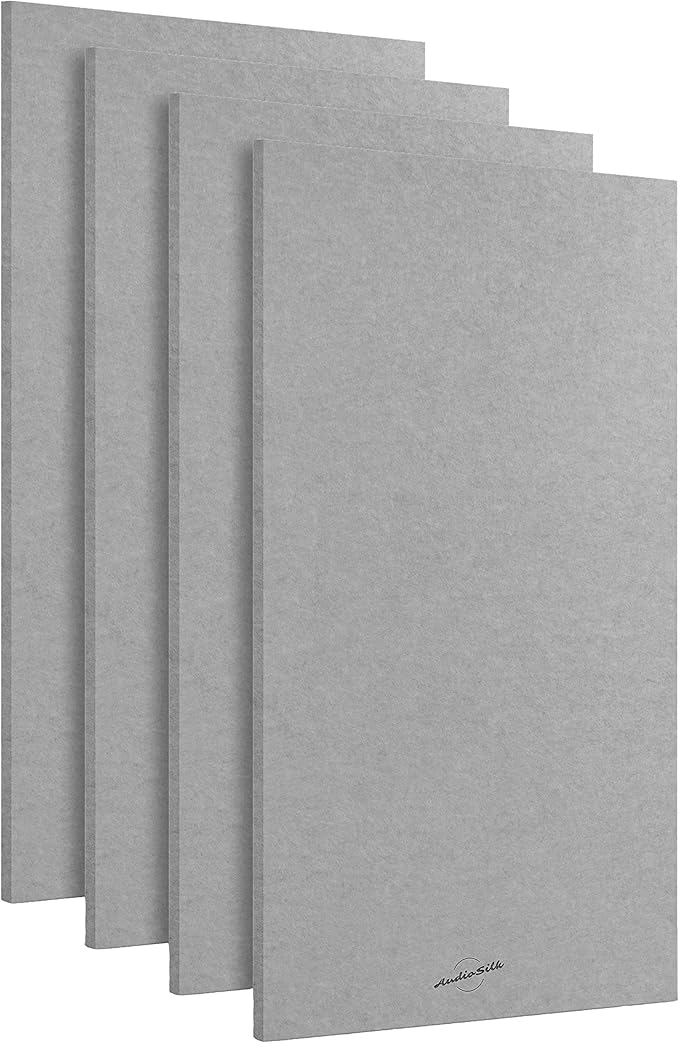 Acoustic Panels, 4 Pack ROOM KIT, Mid Grey by AudioSilk