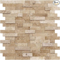 SUNWINGS 5-Sheet Peel and Stick Mosaic Natural 3D Stone Self Adhesive Marble by Sunwings