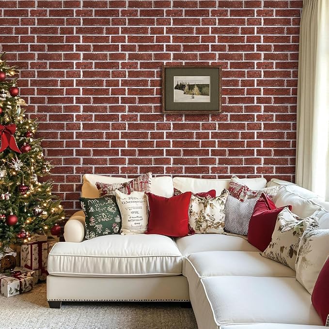 3D Peel and Stick Faux Brick Wall Panels 11.8" x 11.8" 10-Pack, Small - Image 5