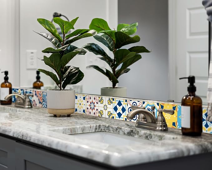FLFK Wall Border Tile Stickers Peel and Stick Wallpaper Border - Image 3