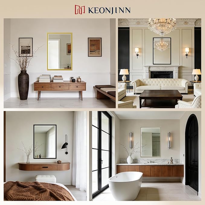 Keonjinn 42" x 36" Gold Mirrors - Image 9