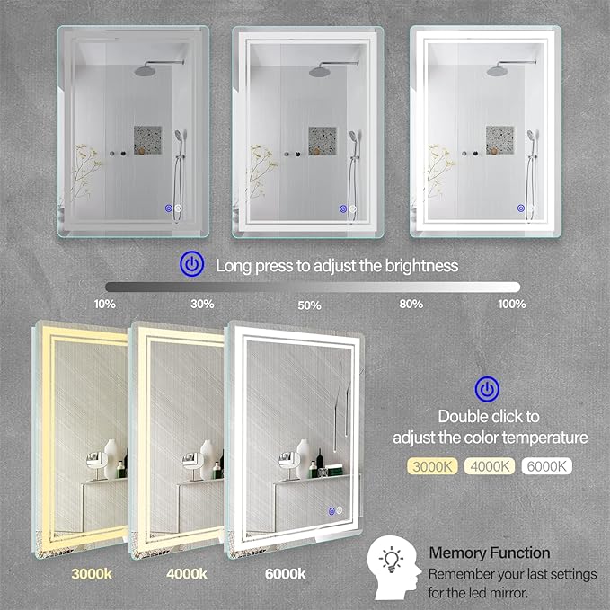 LED Bathroom Mirror 28x20 Inch - Image 3