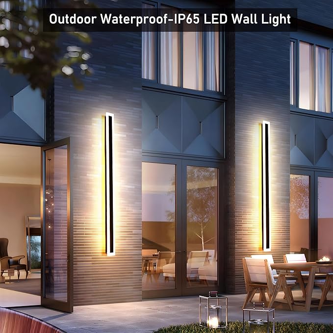 2Pack 39inch Long Outdoor Modern LED Wall Light, 30W Waterproof IP65 Warm White - Image 2