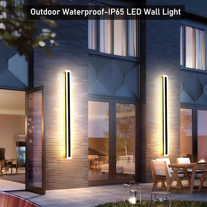 2Pack 23.6inch Long Outdoor Modern LED Wall Light, 18W Waterproof IP65 Warm - Image 2