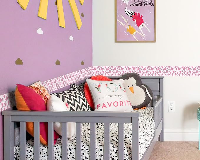 FLFK Pink Heart Wallpaper Border - Image 6