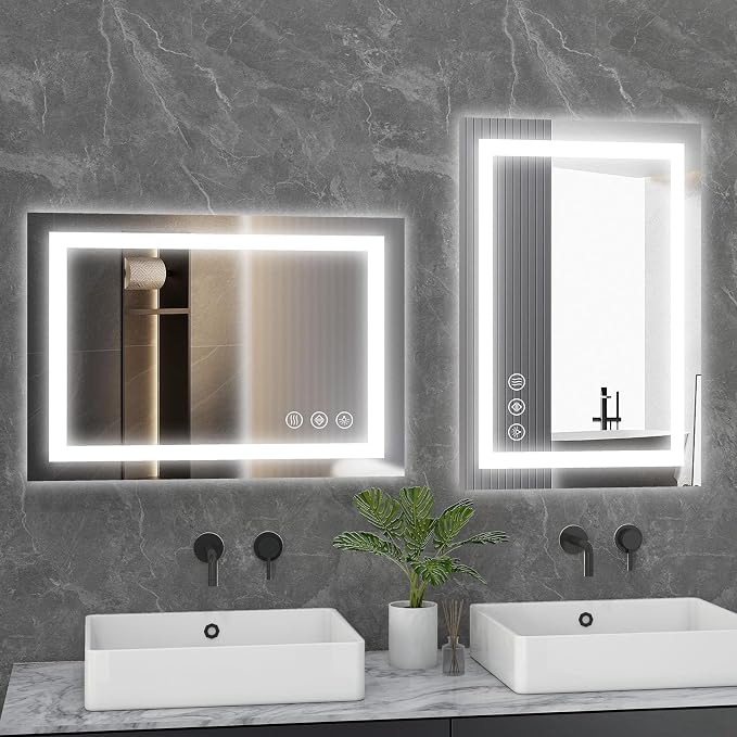 NEWBULIG 28X20 Inch LED Bathroom Wall Mirror - Image 2