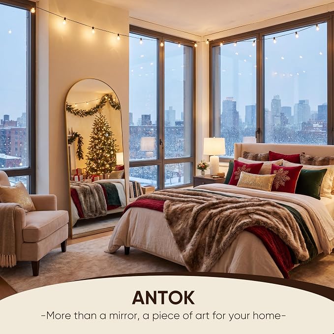 Antok 71" x28” Arched Full Length Floor Mirror, Free Standing/Wall Mount/Leaning - Image 3