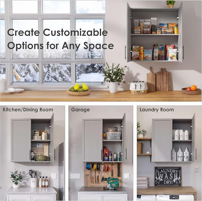 FIMELLO 30" Laundry Room Cabinets Wall Mounted, Wall Cabinets - Image 9