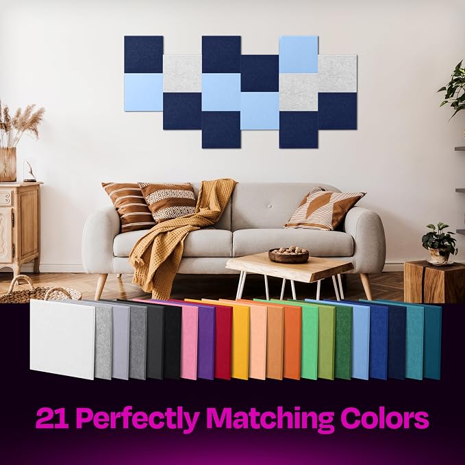 Acoustic Panels 12-Pack Soundproof Wall Panels 12"X12"X0.4" Sound Panels High - Image 5