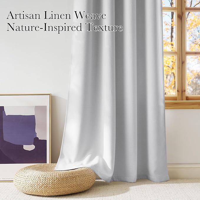 NICETOWN Room Darkening Greyish White Curtains 84 inches Long - Image 3