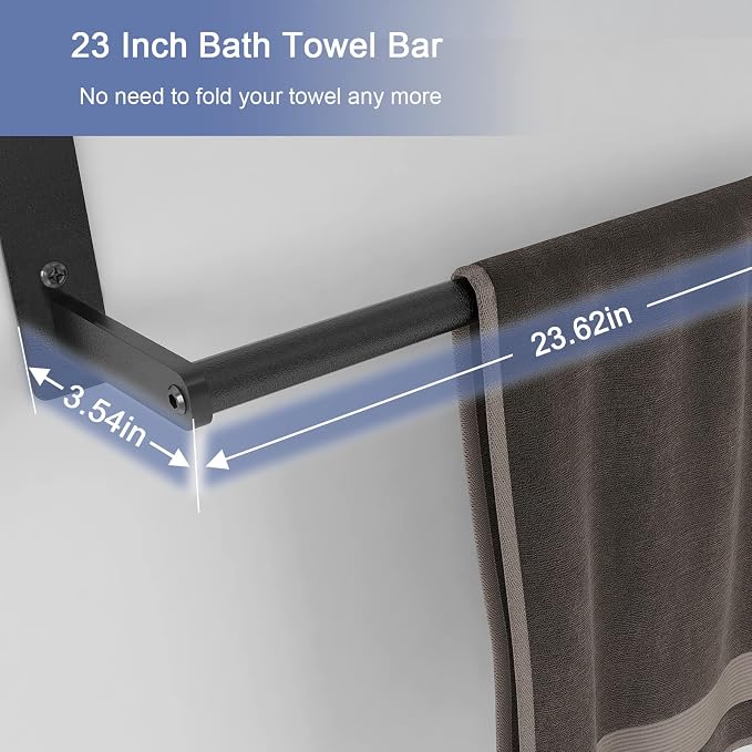 Hotel Towel Racks for Bathroom Wall Mounted, BETHOM 24 Inch Towel Shelf for - Image 6