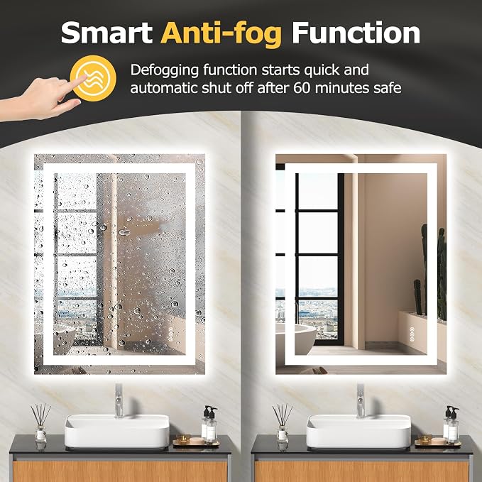 Hivone 36.1X28.1 LED Bathroom Mirror - Image 3