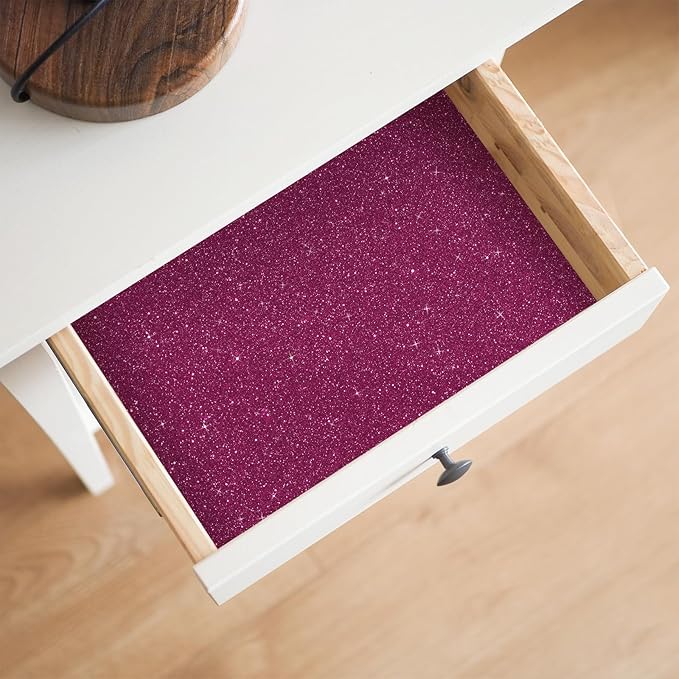 CRE8TIVE Deep Pink Glitter Wallpaper Border Peel and Stick Wall Border Stickers - Image 2