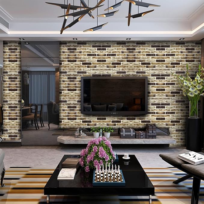 10-Pack 52 Sq.Ft 3D Wall Panels Peel and Stick 3D Faux Brick Wallpaper Peel and - Image 2