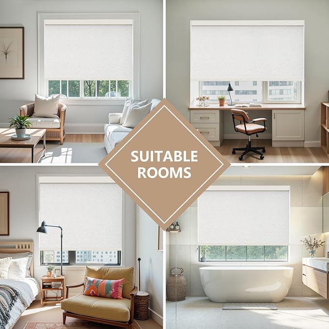 AOSKY Custom Linen Roller Blinds Shades - Image 5