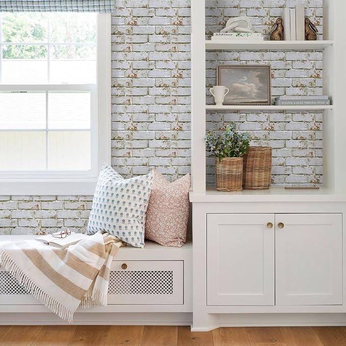 COMSTICKC 3D Faux Brick Wall Panels Peel and Stick, Small Size Self Adhesive - Image 2
