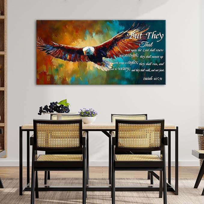 Christian Eagle Wall Art Isaiah 40 31 Poster Bible Verse Wall Decor - Image 4