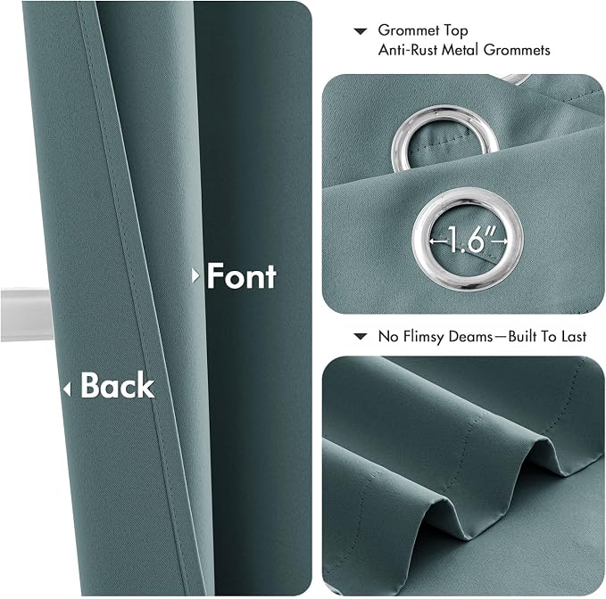 MIULEE Blackout Curtains for Bedroom Living Room 2 Panels, Thermal Insulated - Image 4