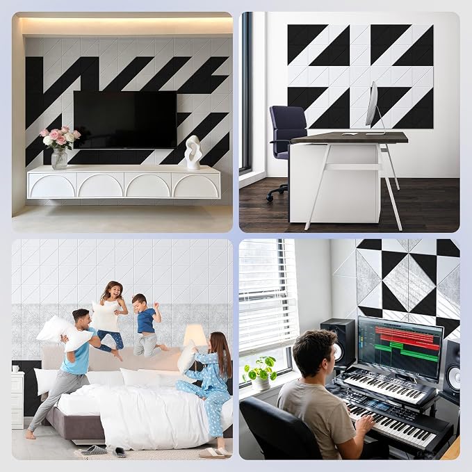 Vieshful 20 Pack Acoustic Panels, Peel & Stick Sound Absorbing Wall Panels - Image 3