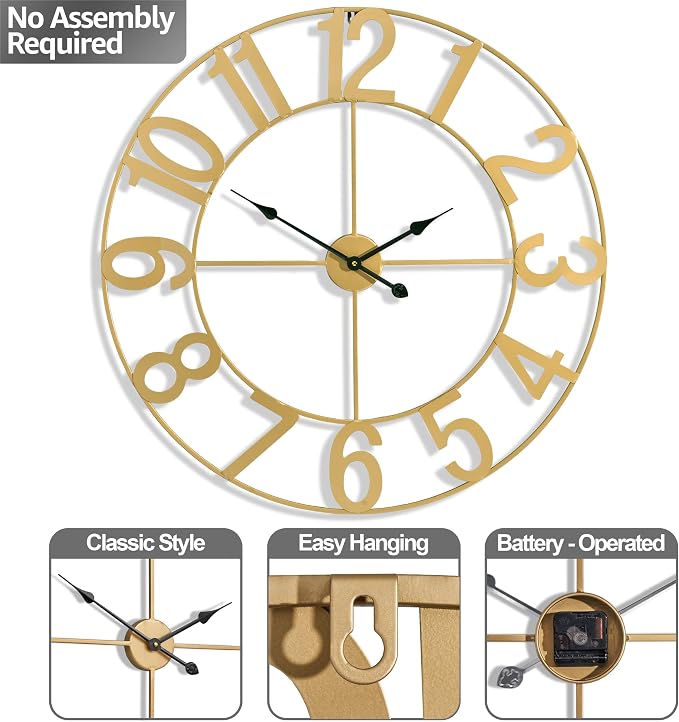Sorbus Large Wall Clock for Living Room Decor - Image 4