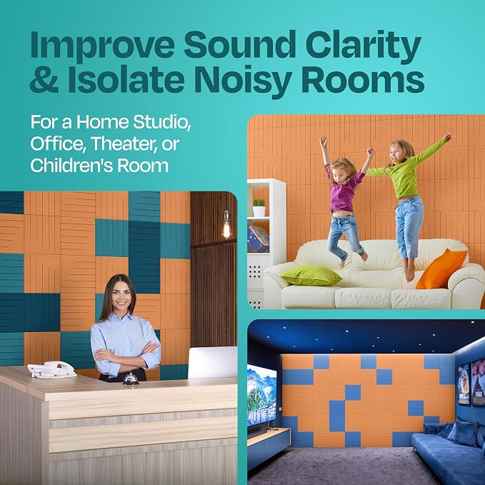 Acoustic Panels 12-Pack Soundproof Wall Panels 12"x12"x0.4" Decorative Sound - Image 7