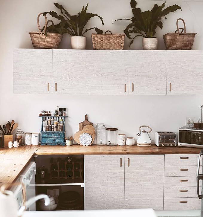 White Wood Contact Paper for Cabinets and Drawers Wood Grain Peel and Stick - Image 6