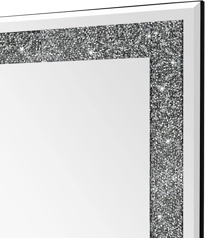 Ruomeng Wall Mirror Rectangular Crystal Crush Diamond Mirror - Image 6