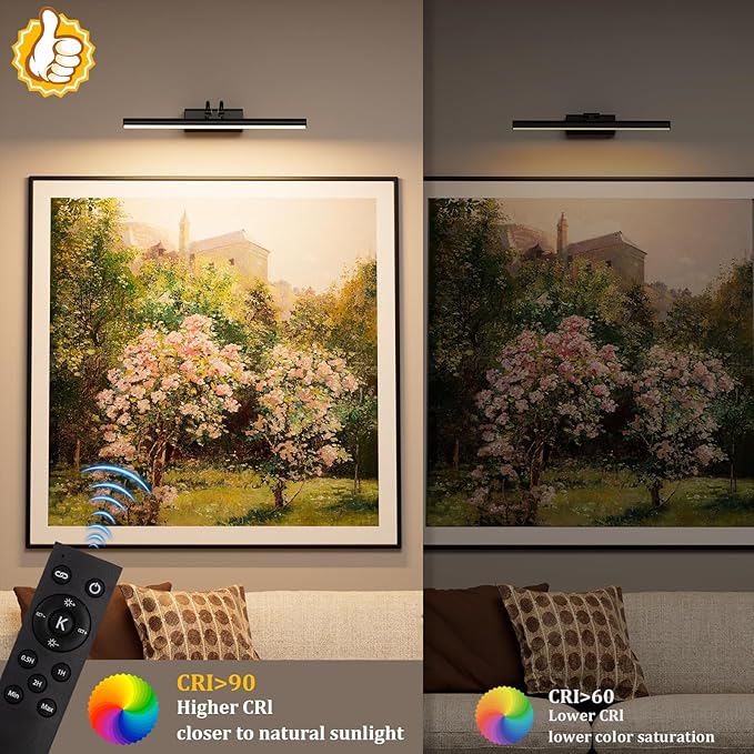 Battery Operated Picture Light for Wall, Wall Light for Living Room, 4000 mAh - Image 5