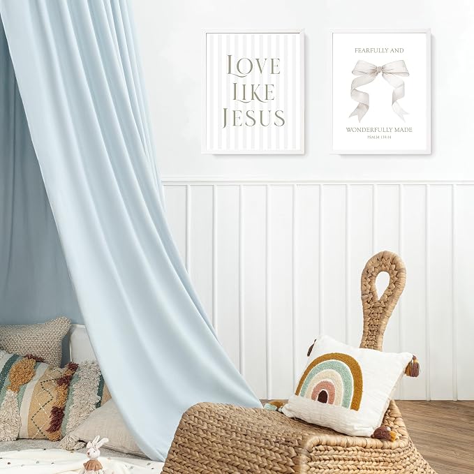 LARTSFRO Coquette Beige Bow Jesus Wall Art Decor Posters, Inspirational Bible - Image 5