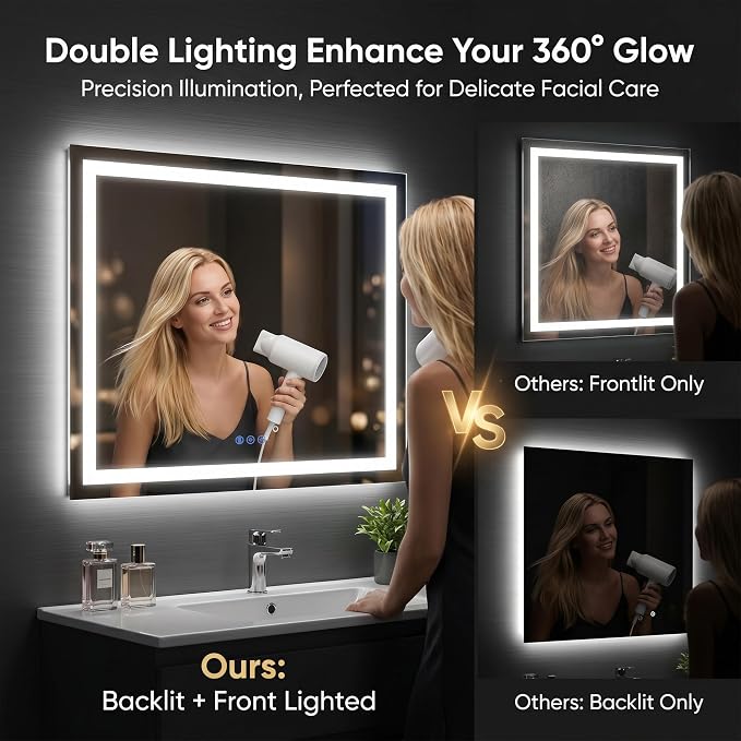 Antok 60"x 36" LED Bathroom Mirror - Image 5