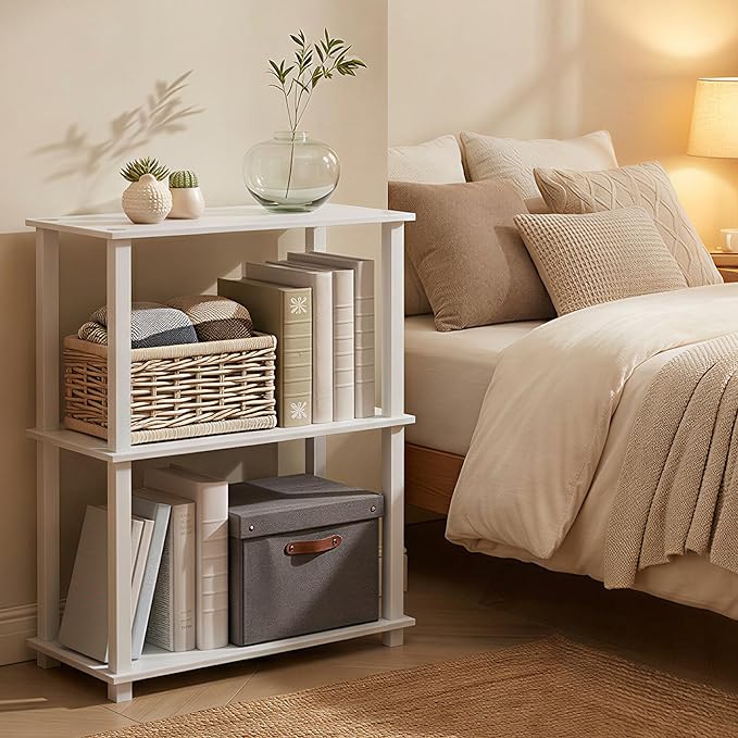 Furinno Turn-S-Tube Storage Shelves, 3-Tier Book Shelf, Corner Shelf, Toolless - Image 4