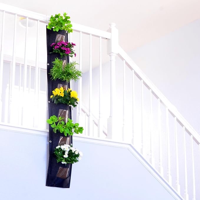 6 Pocket Vertical Grow Bag, Hanging Wall Garden Planter, Indoor Outdoor - Image 8