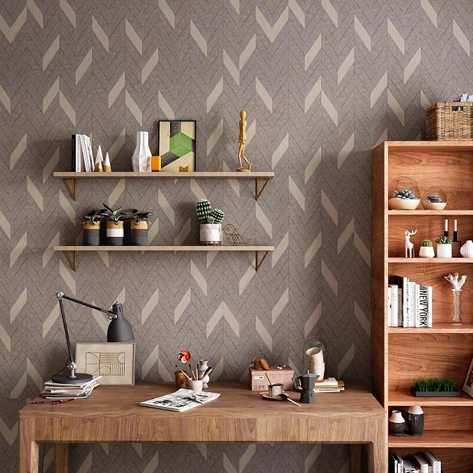 Herringbone Peel and Stick Wallpaper Geometric Wallpaper Boho Contact Paper - Image 5