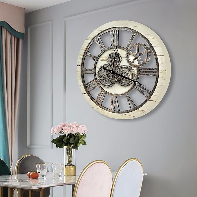 The B-Style Large Wall Clock 24 inch Moving Gear Wall Clock Oversized Vintage - Image 5