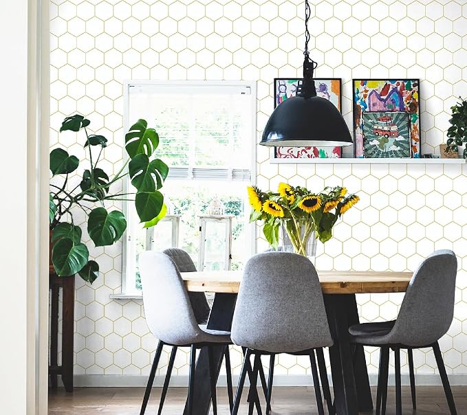 Gold Wallpaper Geometric Peel and Stick Wallpaper - Image 7