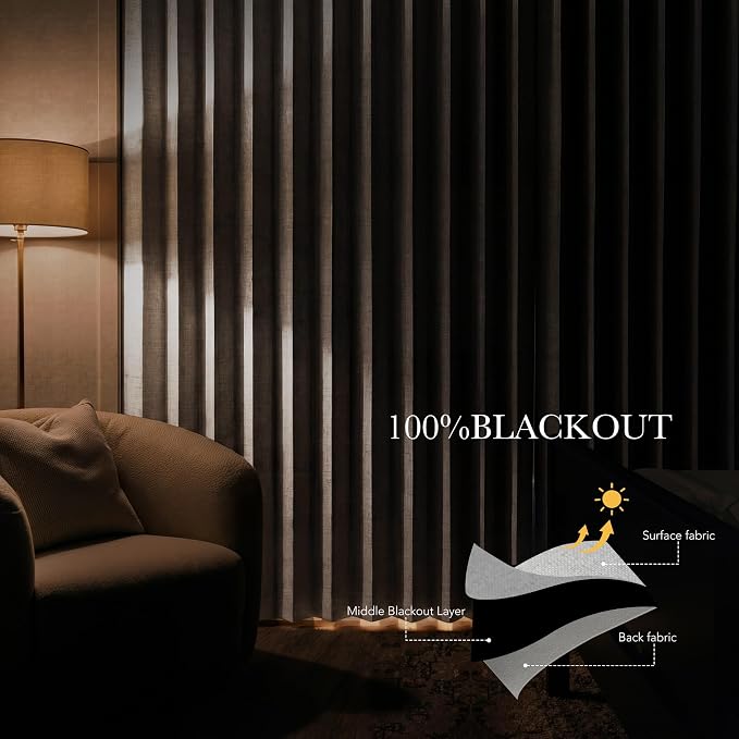 RYB HOME Accordion Style Room Divider Curtain-100% Blackout Folding Accordion - Image 5