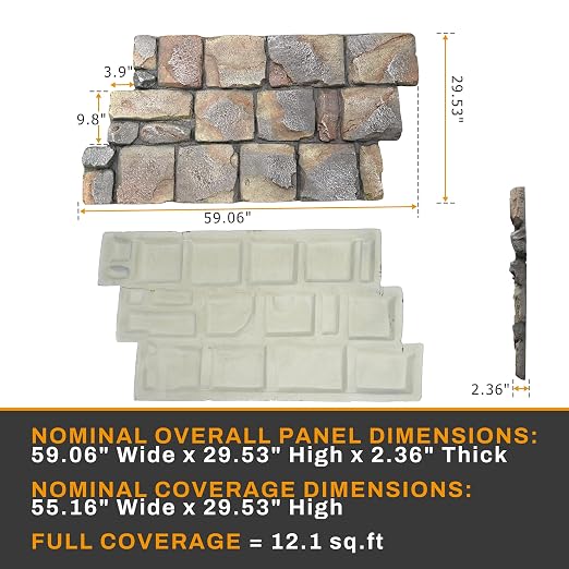 ROOMTEC 1-Pack Faux Stone Wall Covering Panels - Image 2