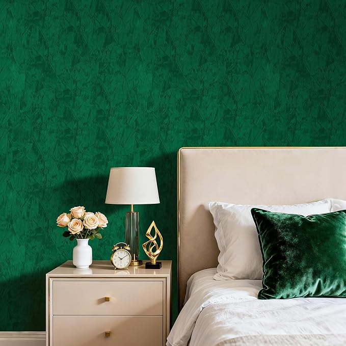 Green Crushed Velvet Fabric Wallpaper Peel and Stick Green Felt Drawer Liner - Image 6