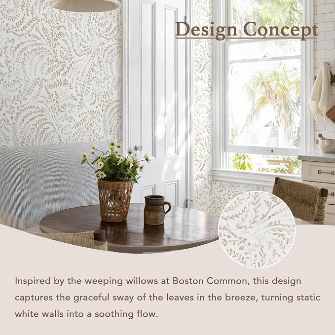 Heroad Peel and Stick Wallpaper Modern Boho Contact Paper Neutral Beige Wall - Image 8