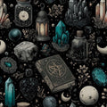 FLFK Black Wallpaper Peel and Stick Dark Witchy Wallpaper 16" x 384" Crystal by FLFK