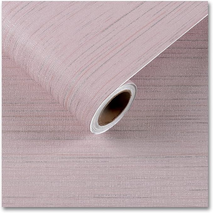 CRE8TIVE Pale Pink Grasscloth Peel and Stick Wallpaper by CRE8TIVE