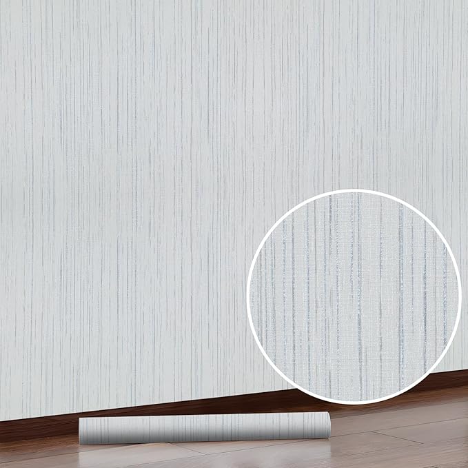Beige Grey Grasscloth Peel and Stick Wallpaper 15.74" X 118.11" Boho Textured - Image 8