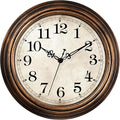 Wall Clock - 12 Inch Vintage Battery Operated - Retro Silent Non Ticking - by HYLANDA