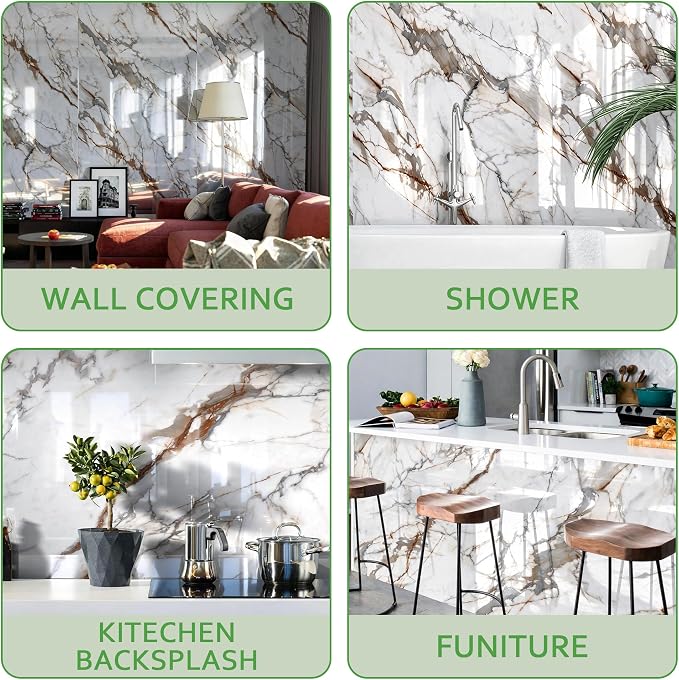 Marble Peel and Stick Waterproof Wall Paneling, Covers 38.75 Sq. Ft. - Image 5