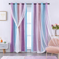 XiDi Curtains for Bedroom Decor, Kids Room Curtains for Girls Rainbow Colour by Addsomecolortolife