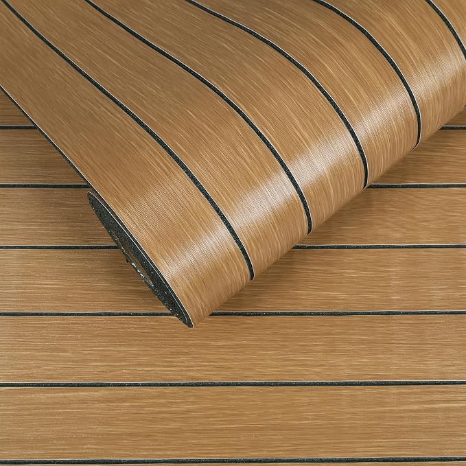 VEELIKE Honey Teak Wood Slat Wall Panels Peel and Stick Decorative Faux Wood by VEELIKE