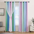 XiDi Curtains for Bedroom Decor, Rainbow Green PurpleBlue52/90/1 by Addsomecolortolife