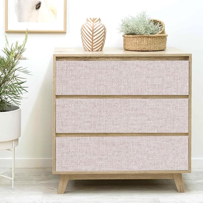 Beige Grasscloth Peel and Stick Wallpaper, Modern Textured Contact Paper - Image 6