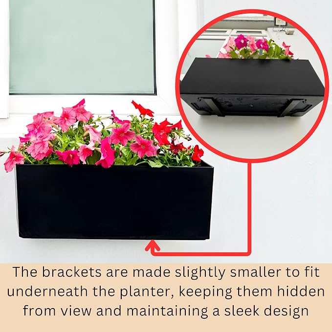 LaLaGreen Wall Planters for Outdoor Black Self Watering System Hanging Planter - Image 6