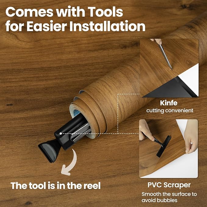 Wood Contact Paper with Tools, Peel and Stick Wallpaper Thicken - Image 7